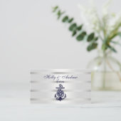 Carte De Placement Bleu Ancre Argent Blanc Marine Monogramme 33 (Debout devant)