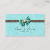 Carte De Placement Bleu aqua brun gem arc floral (Dos)