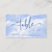 Carte De Placement Bleu blanc éclat Mariage nuages (Devant)