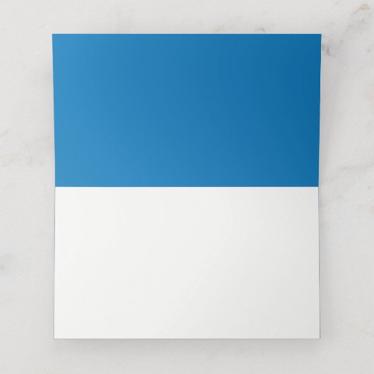 Carte De Placement Bleu Bleu Blancs Numéro de table (Intérieur déplié)
