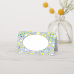 Carte De Placement Bleu Botanique Fleur sauvage Floral