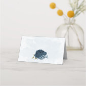 Carte De Placement bleu clair bleu marine bleu fleurs mariage botaniq (Dos)