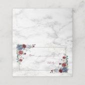 Carte De Placement Bleu clair Bourgogne Floral (Extérieur déplié)