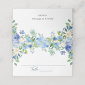 Carte De Placement Bleu clair Hydrangea Mariage Floral Table (Extérieur déplié)