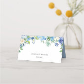 Carte De Placement Bleu clair Hydrangea Mariage Floral Table (Dos)