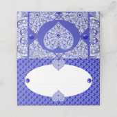 Carte De Placement Bleu de dentelle en céramique de Grèce (Extérieur déplié)