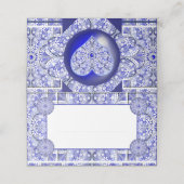 Carte De Placement Bleu de dentelle en céramique de Grèce (Extérieur déplié)