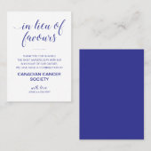 Carte De Placement Bleu De La Marine En Lieu Et Place Des Faveurs Fai (Devant / Derrière)