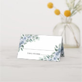 Carte De Placement Bleu Dusty Elegant Floral Boho Rose Rustique Maria (Devant)
