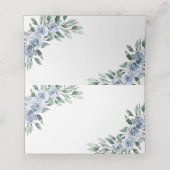 Carte De Placement Bleu Dusty Elegant Floral Boho Rose Rustique Maria (Intérieur déplié)