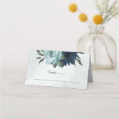 Carte De Placement Bleu Dusty fleurs botaniques (Devant)