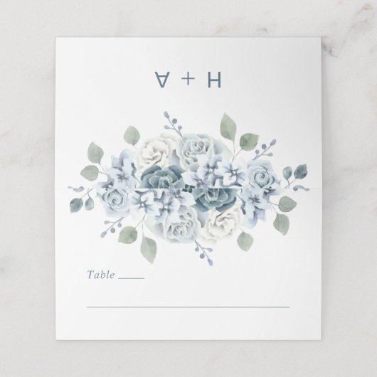 Carte De Placement Bleu Dusty moderne (Extérieur déplié)