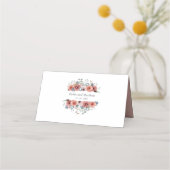Carte De Placement Bleu et Dusty Blissant Floral, Mariage (Dos)