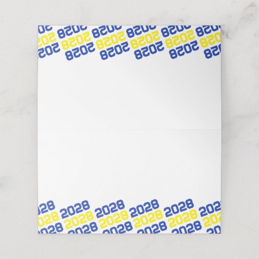 Carte De Placement Bleu et Jaune Classe Grad Année Pliage Aliments ou (Extérieur déplié)