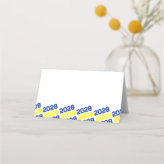 Carte De Placement Bleu et Jaune Classe Grad Année Pliage Aliments ou