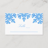 Carte De Placement Bleu Flocon de neige Mariage d'hiver (Devant)