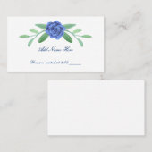 Carte De Placement Bleu Floral Folithe Table Place Card (Devant / Derrière)