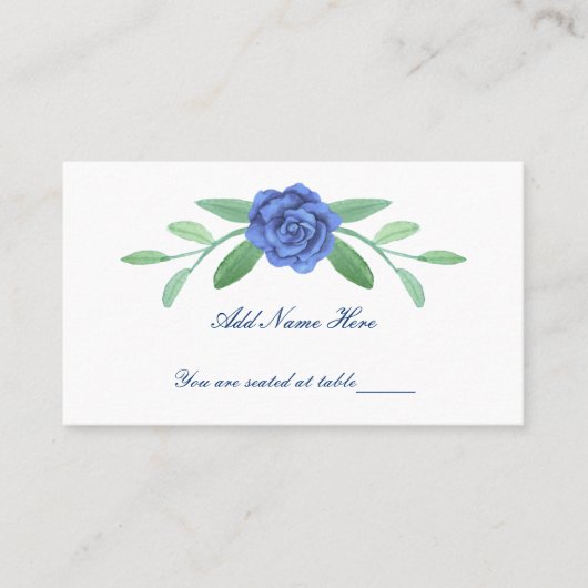 Carte De Placement Bleu Floral Folithe Table Place Card (Devant)