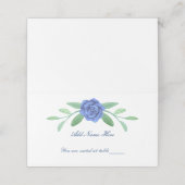 Carte De Placement Bleu Floral Folithe Table Place Card (Extérieur déplié)