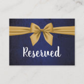 Carte De Placement Bleu foncé avec Bow or (Devant)