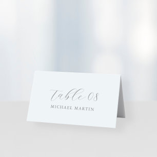 Carte De Placement Bleu minimal Calligraphie simple Quinceanera