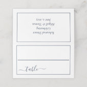 Carte De Placement Bleu Nuit Blanc Calligraphie Script Élégant Mariag (Extérieur déplié)