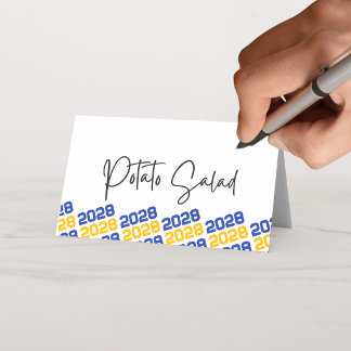 Carte De Placement Bleu & Or Jaune Classe d'année Diplômée Pliable No