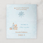 Carte De Placement Bleu pain d'épices garçon Baby shower de Noël Tent (Extérieur déplié)