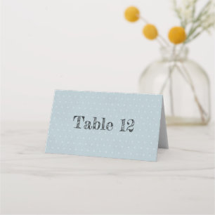 Carte De Placement Bleu pâle Texte détendu Blanc Pois