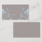 Carte De Placement Bleu Papillon Floral Place Card (Devant / Derrière)