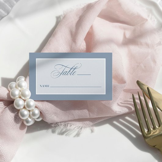 Carte De Placement Bleu Poussiéreux | Classique et Luxueux Plat de Ma