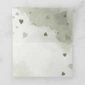 Carte De Placement bleu poussiéreux et bleu marine fleurs verdure pla (Intérieur déplié)