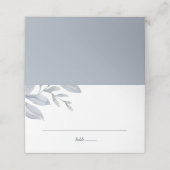 Carte De Placement Bleu Poussiéreux Végétal Aquarelle (Extérieur déplié)