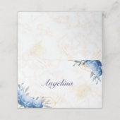 Carte De Placement Bleu Rose Gold Marbre Plaqué Carte Place (Extérieur déplié)