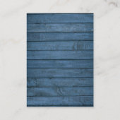 Carte De Placement Bleu Rustique Bois Chaîne Lumières Mariage Merci (Dos)