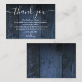 Carte De Placement Bleu Rustique Grange Mariage Merci (Devant / Derrière)
