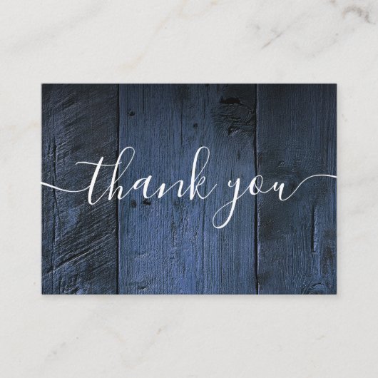 Carte De Placement Bleu Rustique Grange Mariage Merci (Devant)