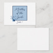 Carte De Placement Bleu sur Bleu, Fleur en fleurs (Devant / Derrière)