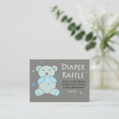 Carte De Placement Bleu Teddy ours Repas de couches Billets (Debout devant)