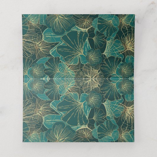 Carte De Placement Bleu Vert Feuilles géants (Intérieur déplié)