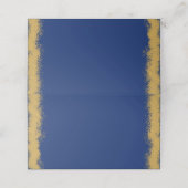 Carte de placement bleue avec bordure dorée élégan (Extérieur déplié)