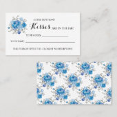 Carte De Placement Blu Flower Combien de baisers Fête des mariées car (Devant / Derrière)