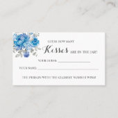 Carte De Placement Blu Flower Combien de baisers Fête des mariées car (Devant)