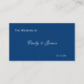 Carte De Placement Blue and White Wedding (Dos)