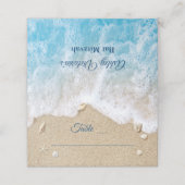 Carte De Placement Blue Beach Waves Bat Mitzvah Folded (Extérieur déplié)