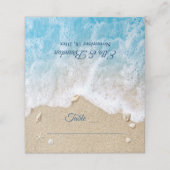 Carte De Placement Blue Beach Waves Sandy Toes Salty Kisses Plié (Extérieur déplié)