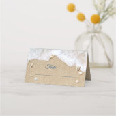 Carte De Placement Blue Beach Waves Sandy Toes Salty Kisses Plié (Devant)