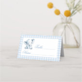 Carte De Placement Blue Elephant Bow Baby Boy Numéros de tableau Tent (Devant)