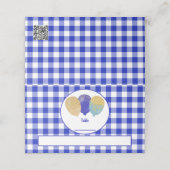 Carte De Placement Blue En vichy Parties scintillant Blue Party Ballo (Extérieur déplié)