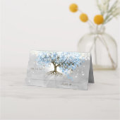 Carte De Placement Blue Faiy Tale Mariage Mason Jar Heart Leaf Tree (Dos)